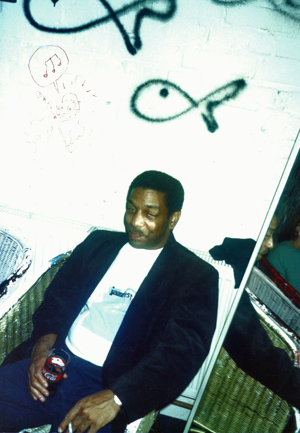 Violinist Billy Bang during the 1992 European Conjure tour. Photograph by Ishmael Reed.